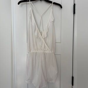 Topshop White Sleeveless Jumpsuit